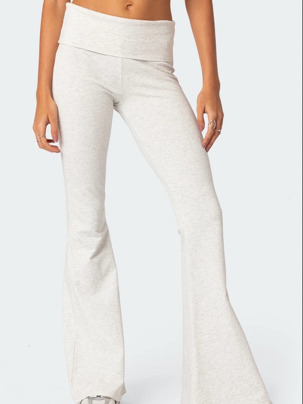 Edikted Light Gray Flare Pants